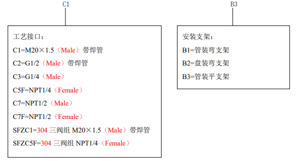 WMB3351單法蘭側裝壓力/液位變送器配件選擇
